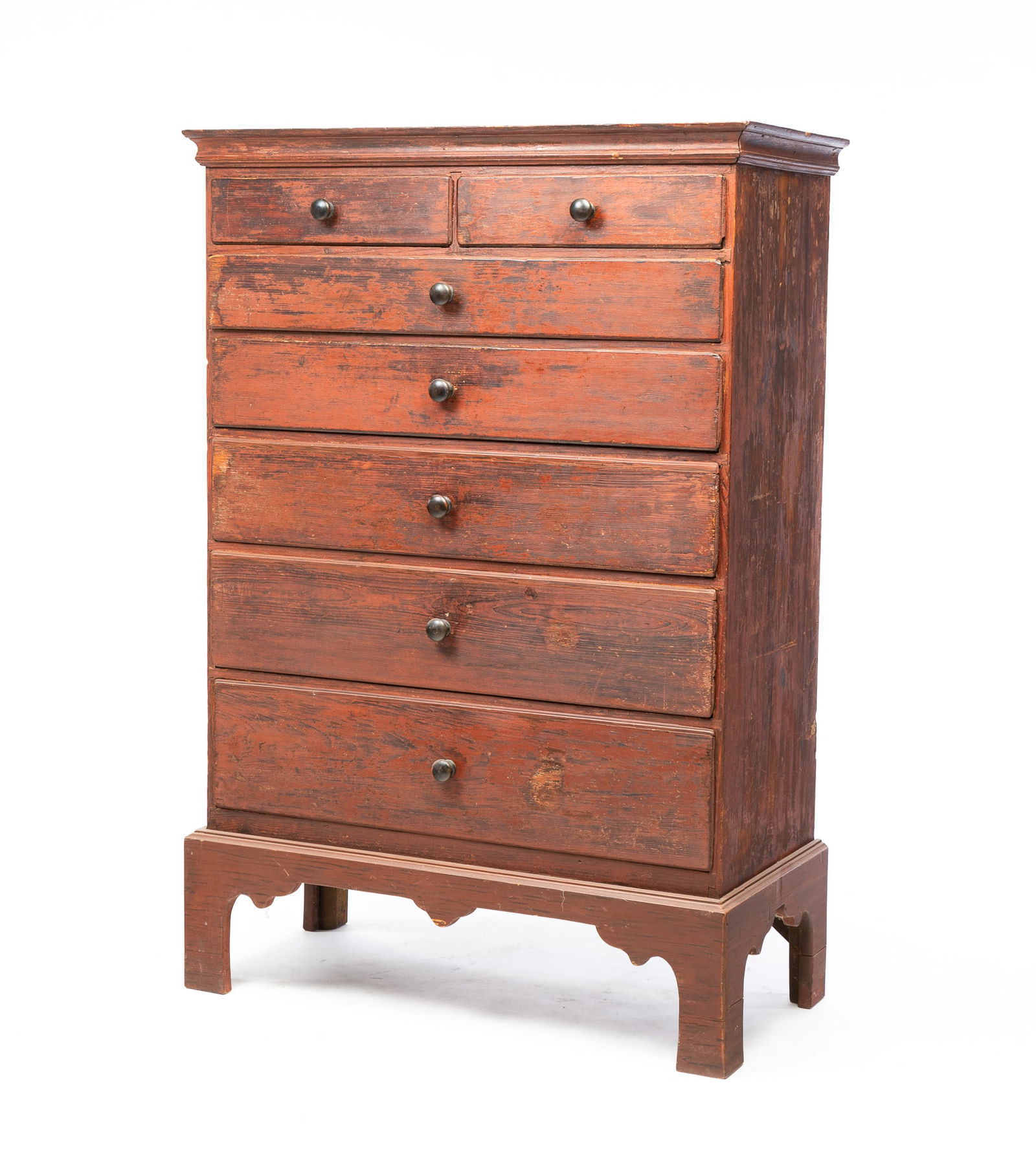 PAINTED CHIPPENDALE TALL CHEST. (1 of 3)