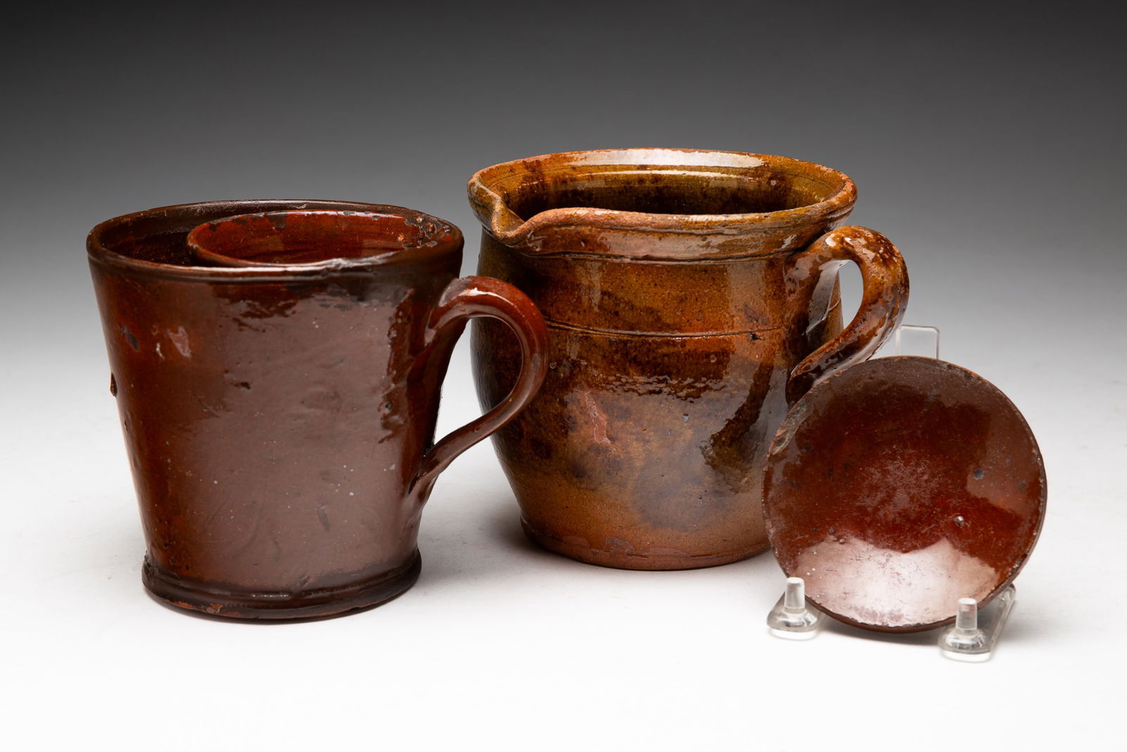 THREE PIECES OF REDWARE. (1 of 3)