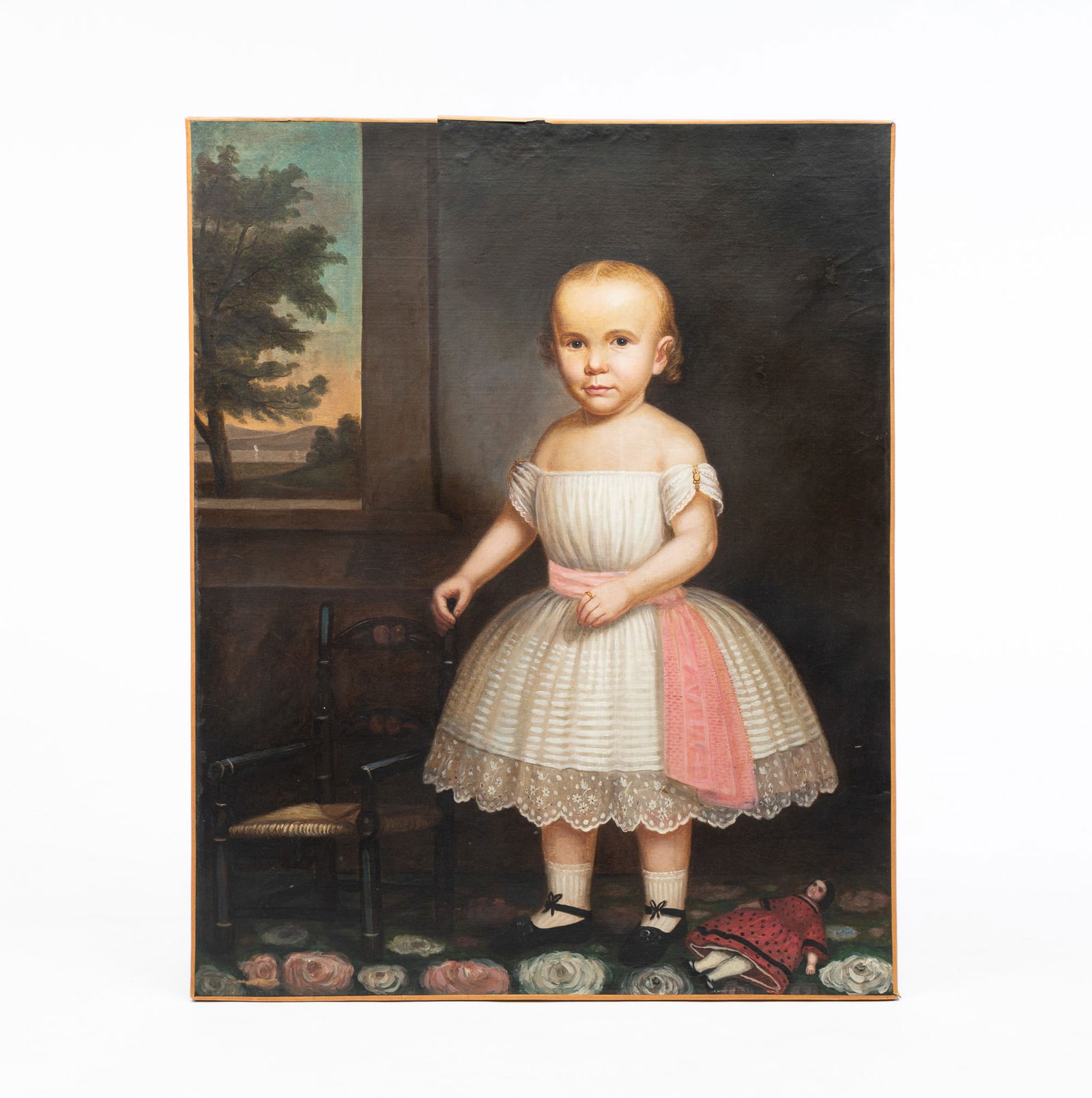 UNSIGNED PRIMITIVE PORTRAIT OF A CHILD. (1 of 7)