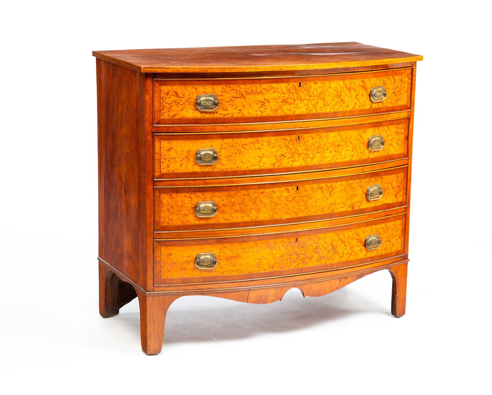 HEPPLEWHITE BOW FRONT CHEST. (1 of 5)