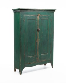 COUNTRY PAINTED JELLY CUPBOARD.