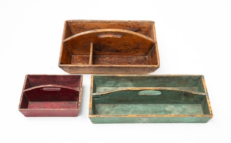 THREE WOOD TOTES.