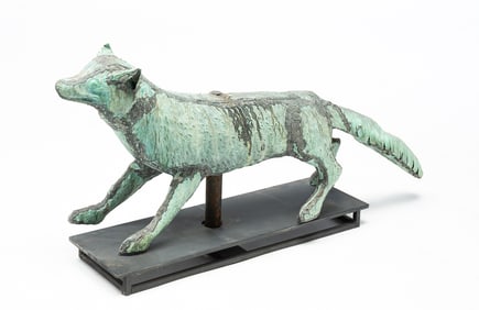 FULL BODIED FOX WEATHERVANE, PROBABLY J.L. MOTT IRON WORKS (NEW YORK, NEW JERSEY, & ILLINOIS).