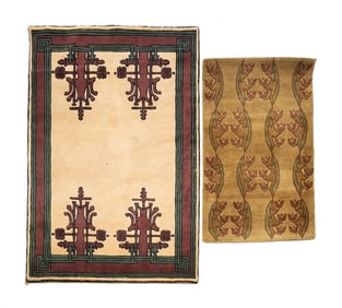 TWO STICKLEY DESIGNER AREA RUGS.
