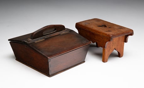 TWO MINIATURE WOODEN PIECES.