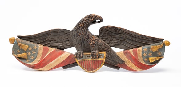 FOLKSY CARVED WOOD EAGLE.