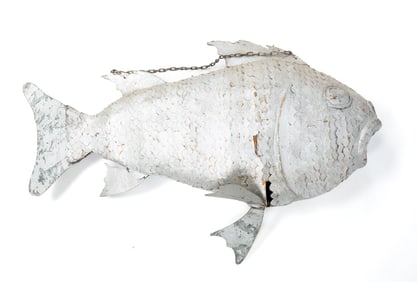 FOLK ART HANGING FISH.