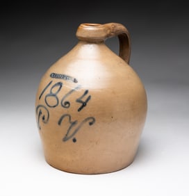 WHITES UTICA DECORATED STONEWARE JUG.