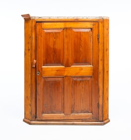 BARREL BACK HANGING CORNER CUPBOARD.