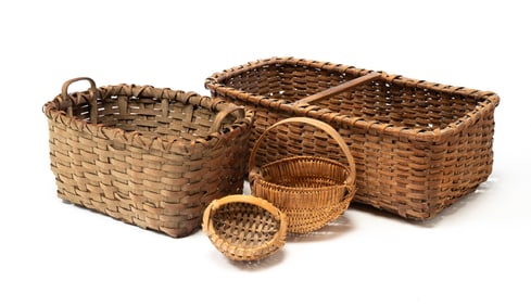 FOUR SPLINT BASKETS.