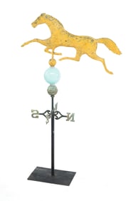 GILT GALLOPING HORSE WEATHERVANE.