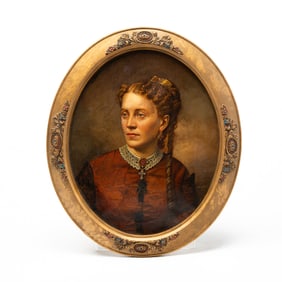 PORTRAIT OF A LADY BY GEORGE W. WHITE (1826-1890).