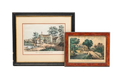 TWO FRAMED CURRIER & IVES PRINTS.