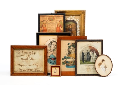 GROUP OF FRAMED EPHEMERA.