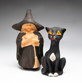 TWO HALLOWEEN CANDY CONTAINERS.