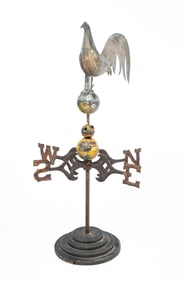 FULL BODIED ROOSTER WEATHERVANE WITH DIRECTIONAL.