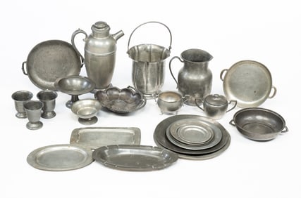 GROUP OF PEWTER.