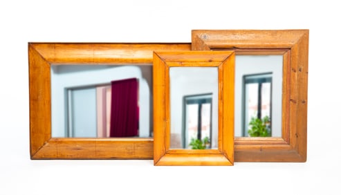 THREE FRAMED MIRRORS.
