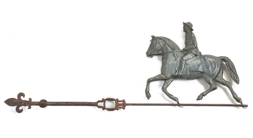HORSE AND RIDER LIGHTNING ROD DIRECTIONAL.