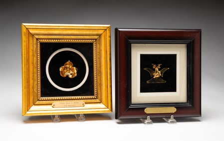 TWO FRAMED BROOCHES.