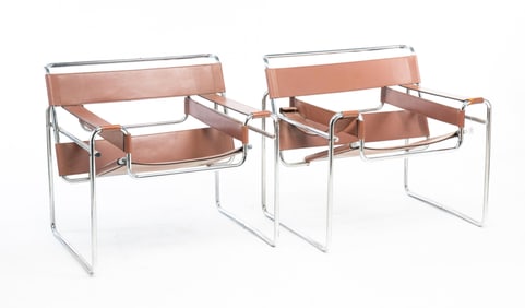 PAIR OF KNOLL WASSILY SLING CHAIRS.