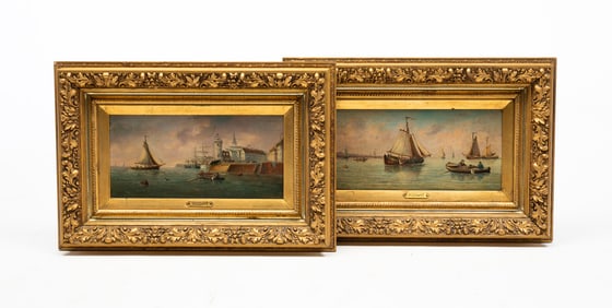 PAIR OF SEASCAPES ATTRIBUTED TO PIERRE JULIEN GILBERT (1783-1860).