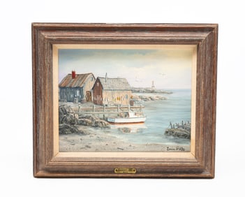 HARBOR SCENE BY LOUIS PELKY (1921-2015).