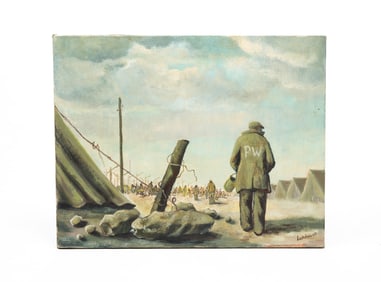 WORLD WAR II SCENE SIGNED LURBUR.