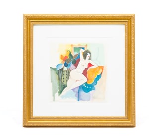 ITZCHAK TARKAY "AMELIE RECLINING" SIGNED PRINT.