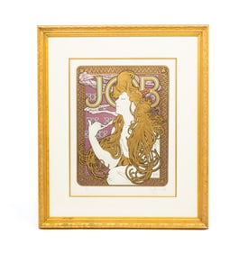 AFTER ALPHONSE MUCHA NUMBERED "JOB" ADVERTISING LITHOGRAPH.
