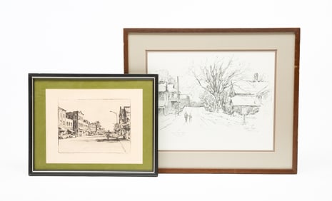 TWO LESLIE COPE FRAMED LITHOGRAPH PRINTS (1913-2002).