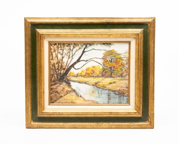 "ON CEDAR CREEK" BY LOUIS WILLIAM BONSIB (1892-1979).
