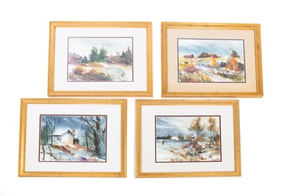 FOUR FRAMED LANDSCAPES.