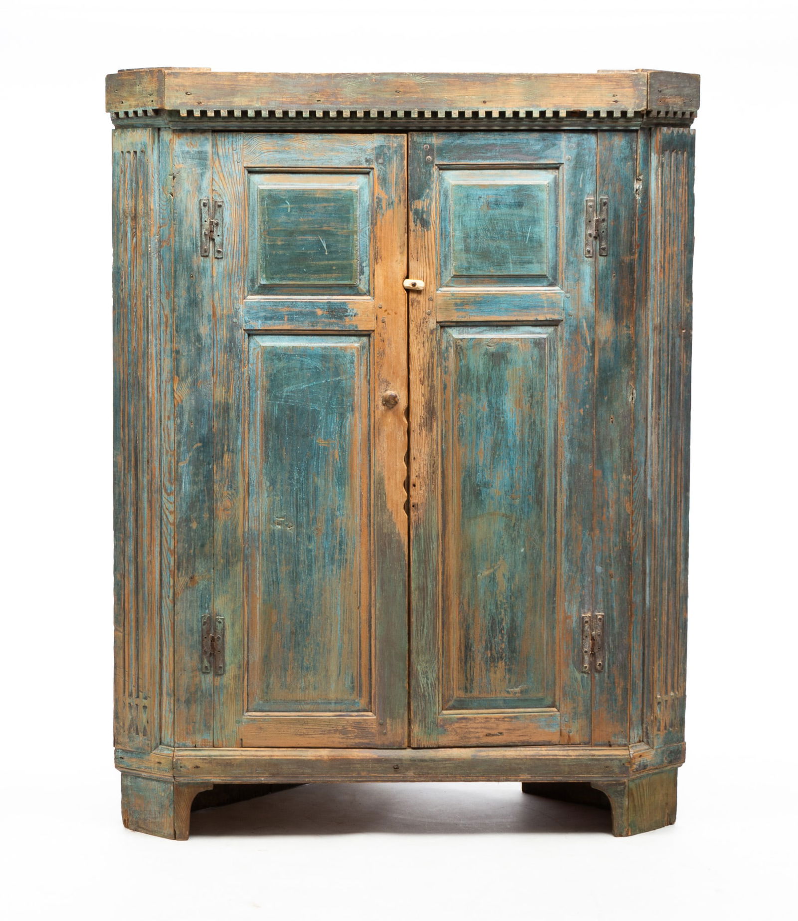 COUNTRY PAINTED CORNER CUPBOARD. (1 of 7)