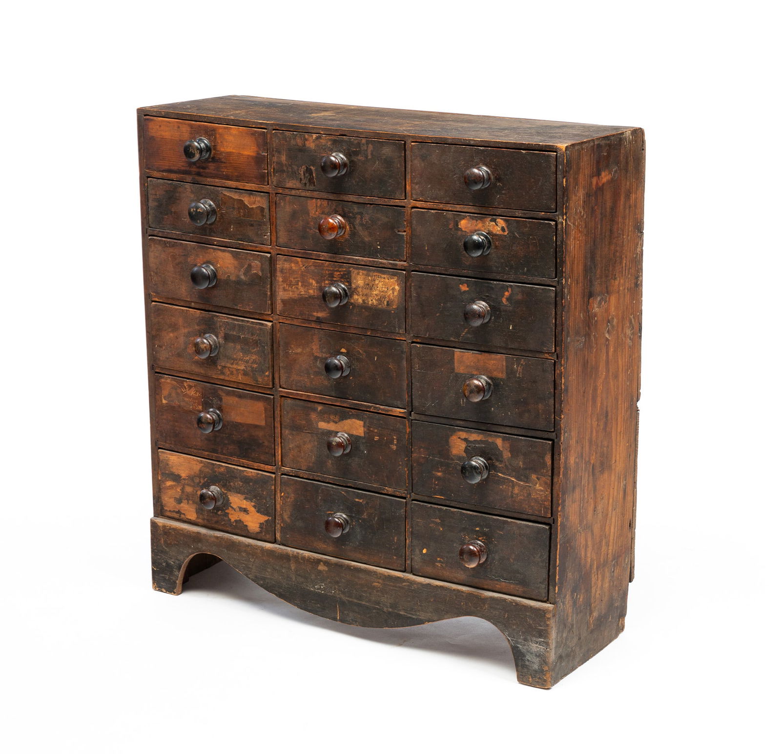 EIGHTEEN DRAWER APOTHECARY CHEST. (1 of 4)
