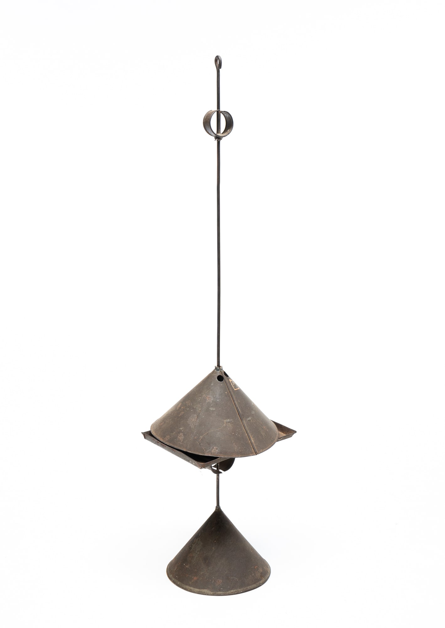 TABLE AND HANGING TIN CANDLE LAMP. (1 of 4)