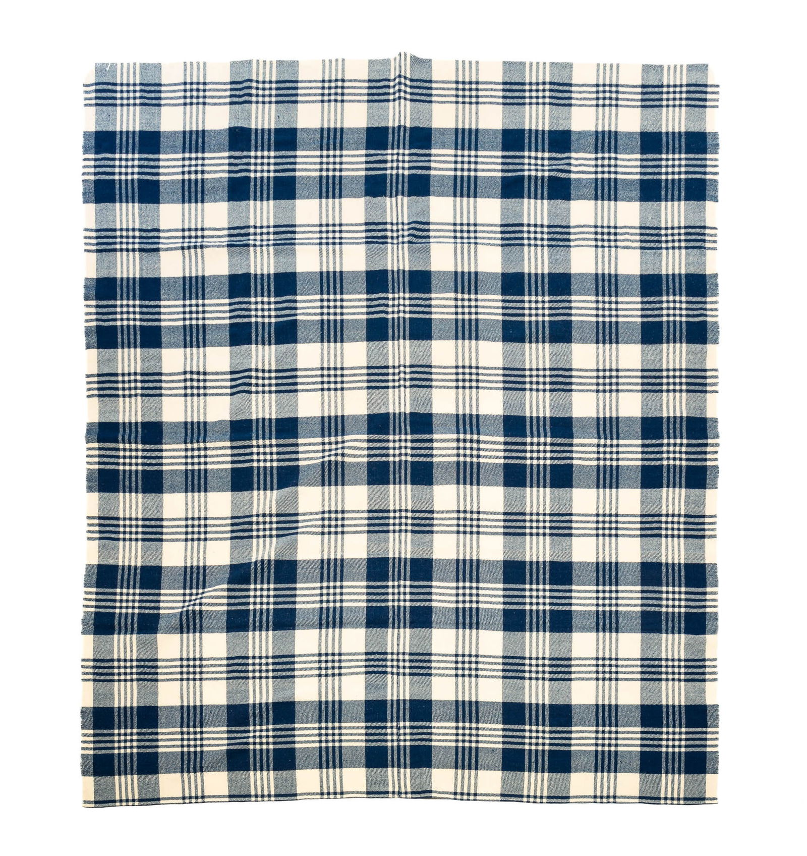 HOMESPUN WOOL PLAID BLANKET. (1 of 3)