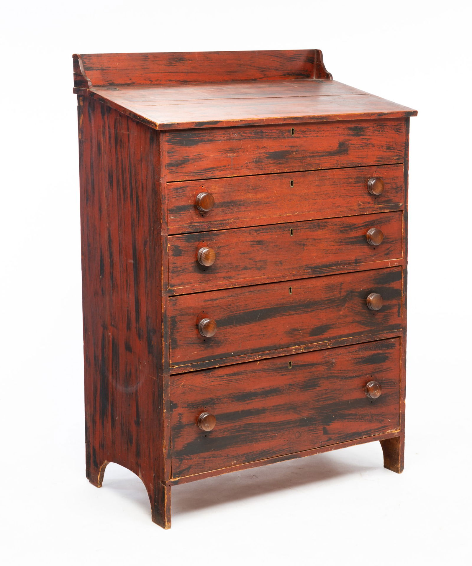 COUNTRY GRAIN PAINTED CLERK'S DESK OR CHEST. (1 of 5)