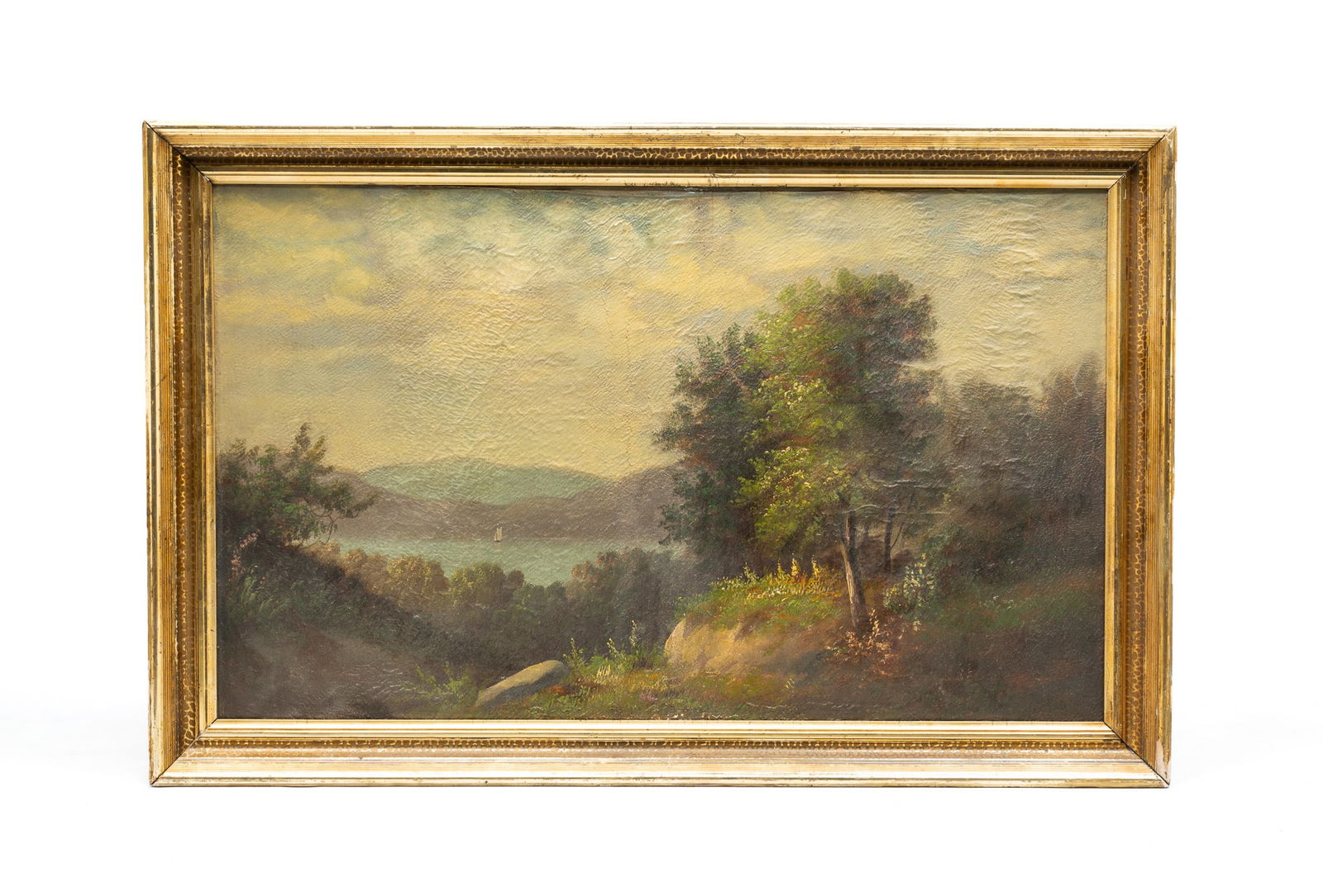 UNSIGNED FOLKSY WATERSIDE LANDSCAPE. (1 of 3)