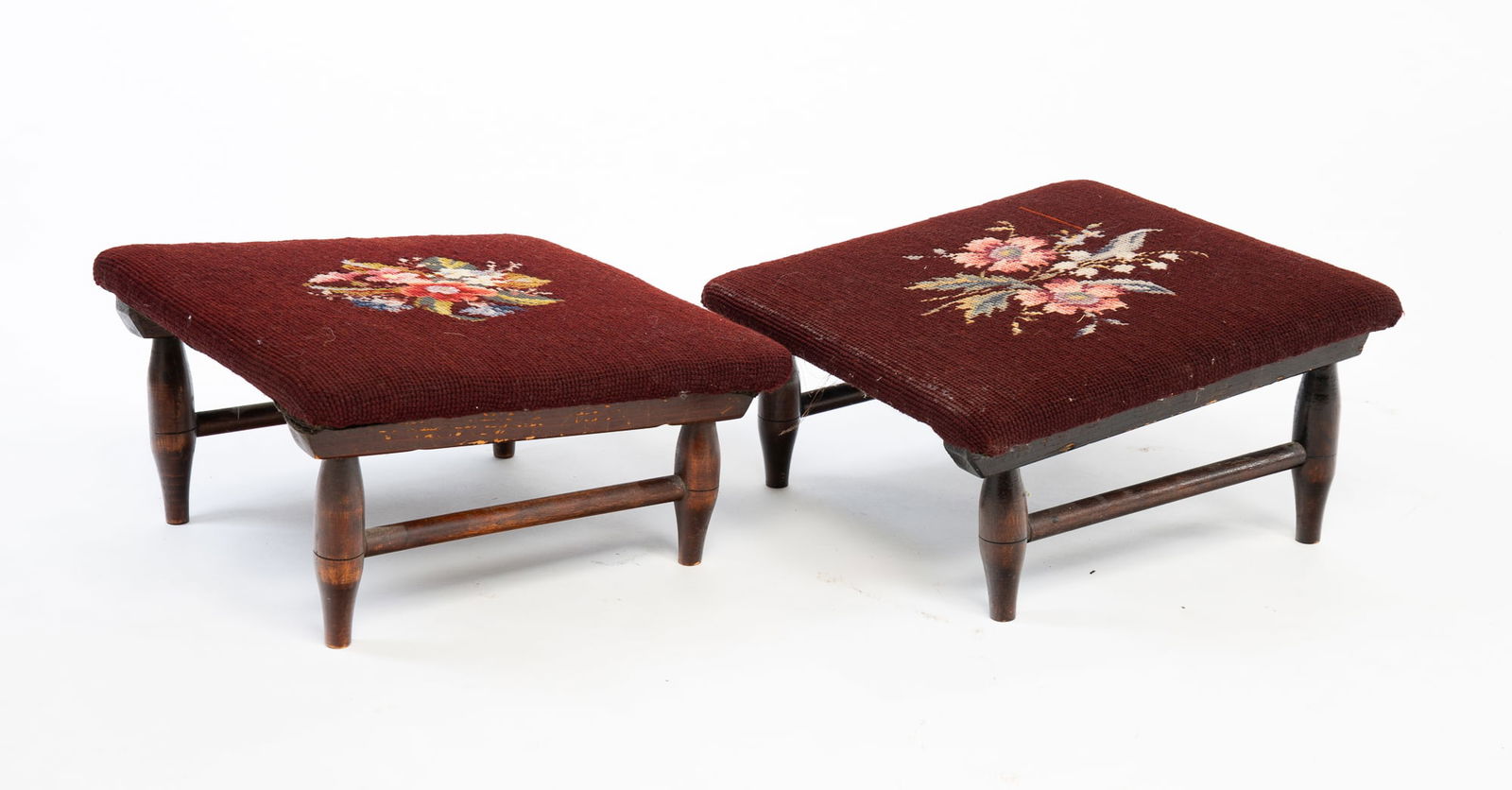 TWO MT. LEBANON SHAKER WOODEN FOOTSTOOLS. (1 of 6)