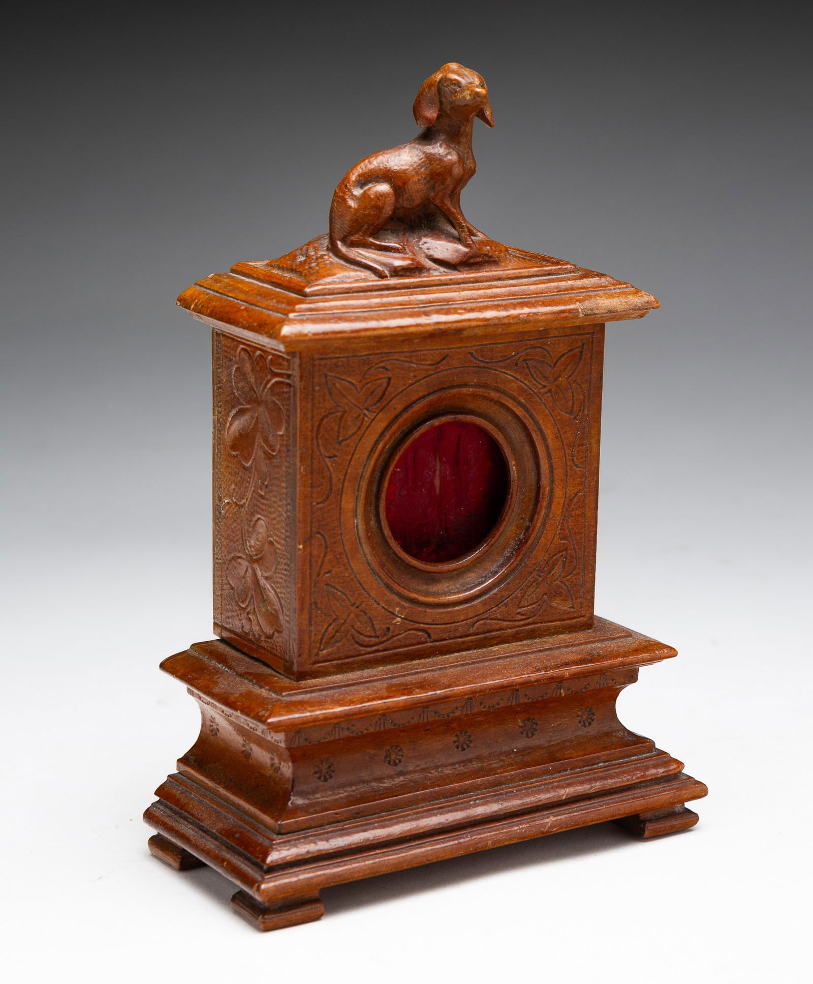 FOLK ART CARVED WATCH HUTCH. (1 of 4)