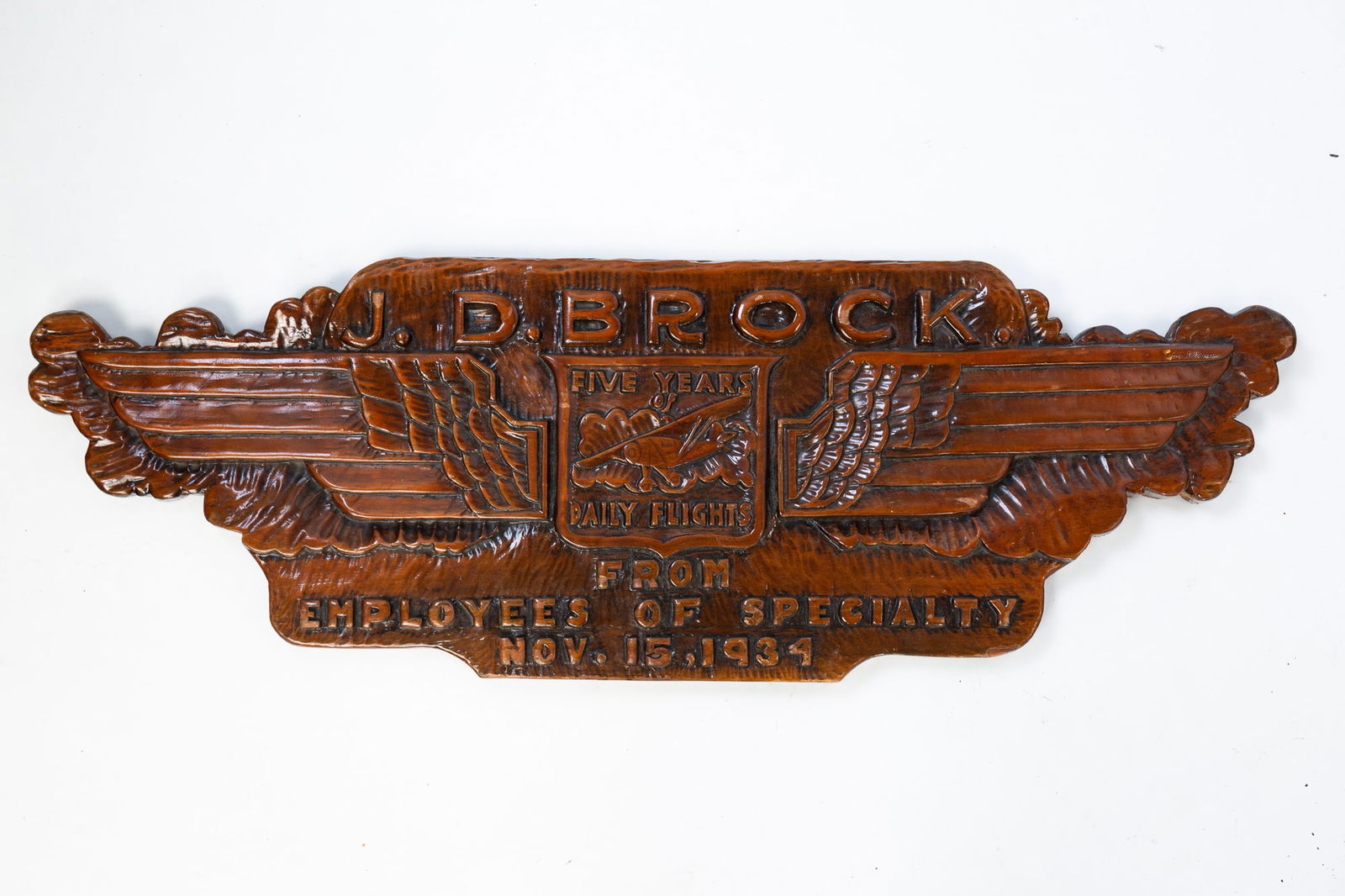 J.D. BROCK WALL PLAQUE. (1 of 3)