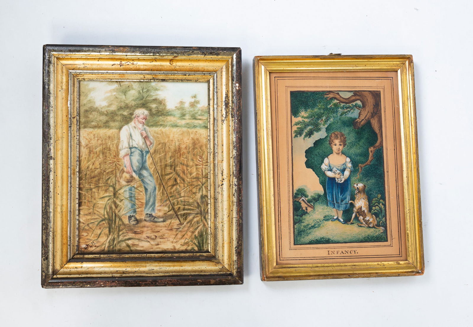 TWO WATERCOLOR PAINTINGS. (1 of 4)