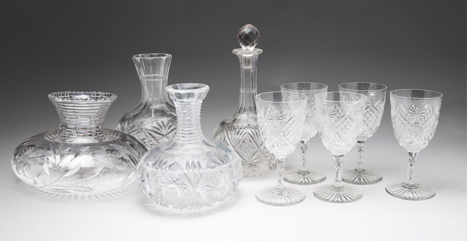 COLLECTION OF CUT GLASS. (1 of 9)