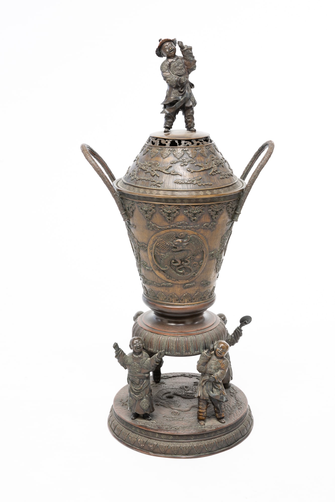 LARGE HANDLED INCENSE BURNER. (1 of 4)