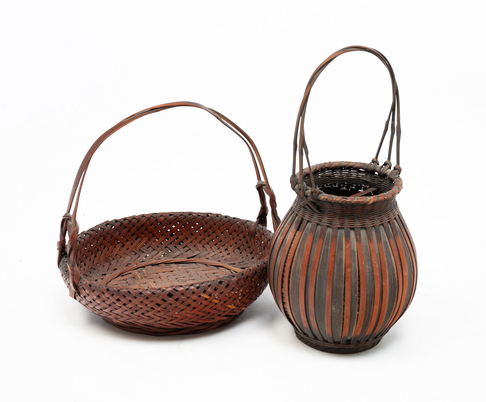 TWO IKEBANA BASKETS. (1 of 3)