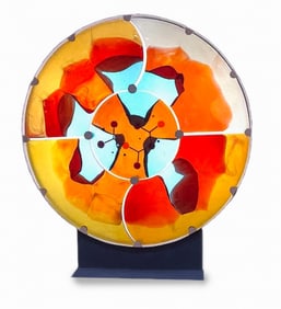 ART GLASS SCULPTURE "PANEL, GLASS" BY DOMINICK LABINO.