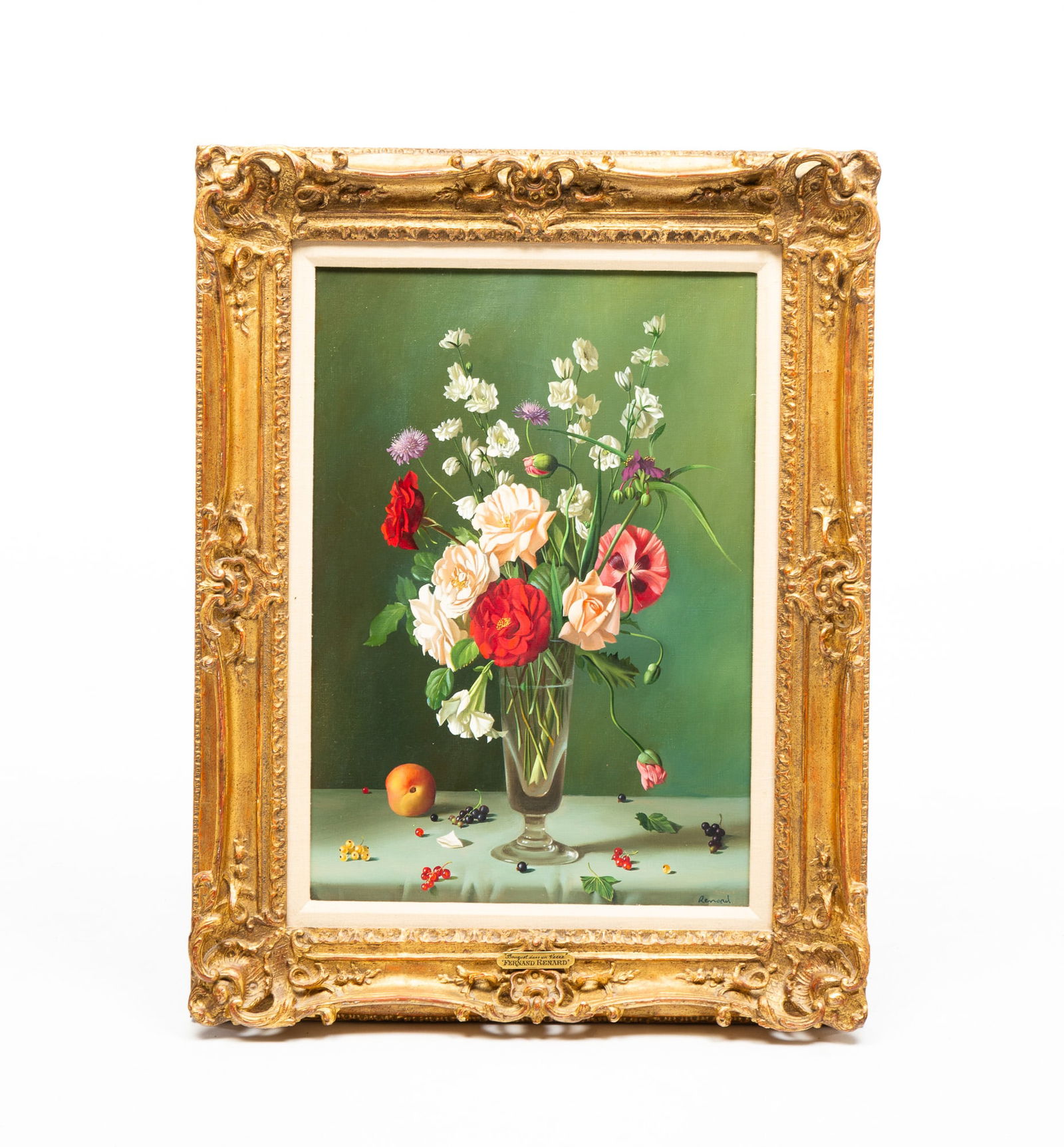 "BOUQUET DANS UN VERRE" BY FERNAND RENARD (1912-1988). (1 of 8)