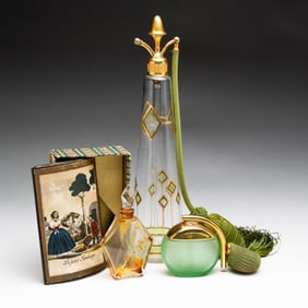 THREE PERFUME BOTTLES.