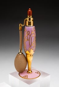 PERFUME ATOMIZER IN ORCHID ROSE BY DEVILBISS.